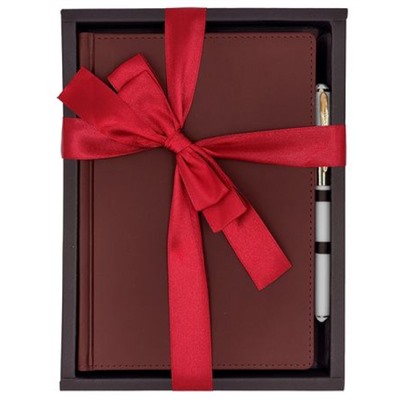 Подарочный набор Ежедневник недатированный А5 272 стр. "VELVET" (БОРДОВЫЙ)+ ручка 3-115/02-2 Bruno Visconti