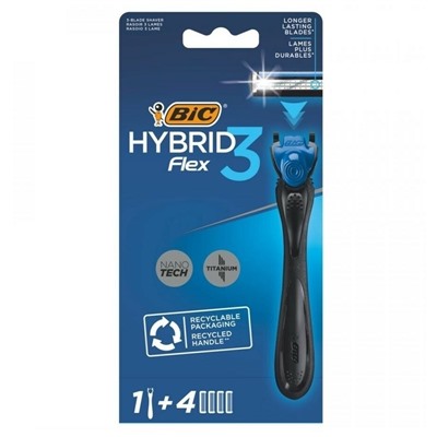 Станок для бритья BiC FLEX-3 HYBRID (+ 4 кассеты)
