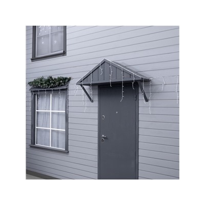 Гирлянда «Бахрома» 6×0.7 м, IP44, УМС, белая нить, 120 LED, свечение белое, 220 В