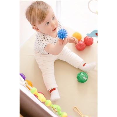 УЦЕНКА Развивающие массажные мячики с шипами твердые Крошка Я «Ёжики», 4 шт., d=5.6.7.8 см