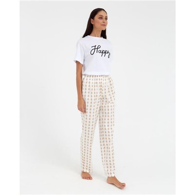 Брюки домашние женские KAFTAN Drops, размер 44-46, белые