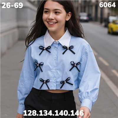 Блузка 6064 голубой