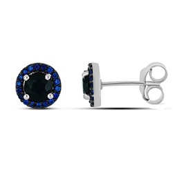 Серьги, сапфир корунд , наносапфир, Вербена