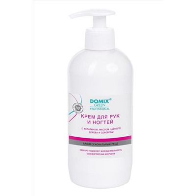 Domix Green Professional Крем для рук и ногтей с кератином, маслом чайного дерева и серебром, 500 мл KRISTALLER, 1112086