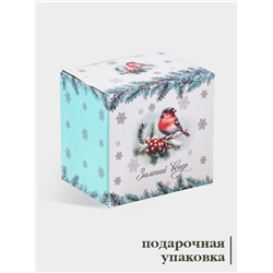 Кружка новогодняя Доляна «Зимний вечер», 300 мл, фарфор, белая