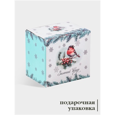 Кружка новогодняя Доляна «Зимний вечер», 300 мл, фарфор, белая