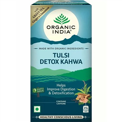 Organic India Tulsi Detox Kahwa Tea / Органик Индия чай Тулси Детокс Кахва 25 Чайные пакетики