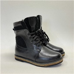 Ботинки мужские юфтевые чёрные на войлочной подошве