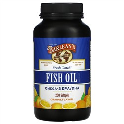 Barlean's, Fresh Catch, добавка с рыбьим жиром, омега-3 ЭПК/ДГК, со вкусом апельсина, 250 мягких желатиновых капсул