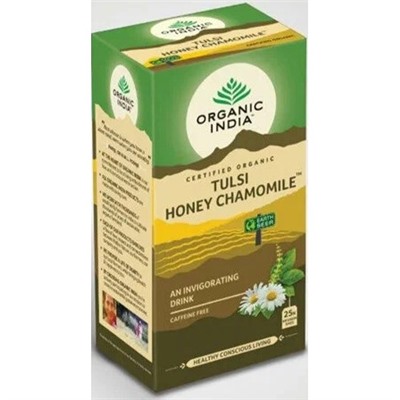 Organic India Tulsi Honey Chamomile Tea / Органик Индия Тулси Мед и ромашка 25 Чайные пакетики