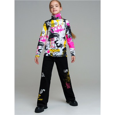 Брюки текстильные джинсовые утепленные для девочек