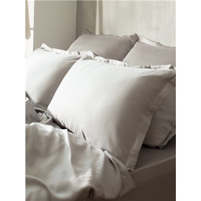 Простыня на резинке 2-спальная SL Home Tencel, 160×200+30 см, светло-серая, тенсель