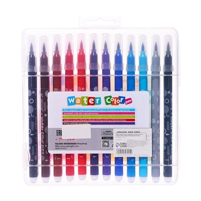 Набор акварельных маркеров 24 с наконечником кистью в пластиковом пенале