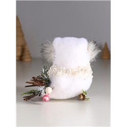 Фигурка «Белый совёнок с бусинками», 13×7×9 см