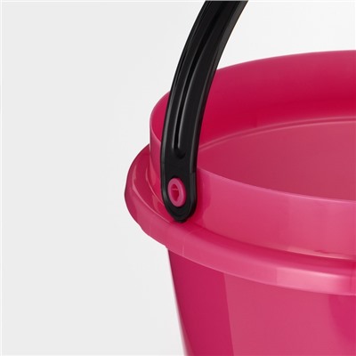 Ведро с крышкой «Лайт», 5 л, d=23.4 см, h=24 см, пластик, розовое