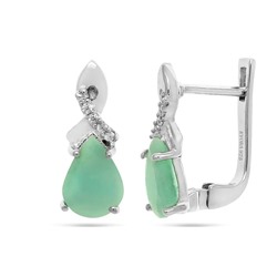 Серьги из серебра изумруд берилл, Вьюнок