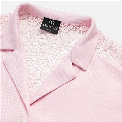 Рубашка комбинированная с кружевом, Стильное дежавю (розовый сон)