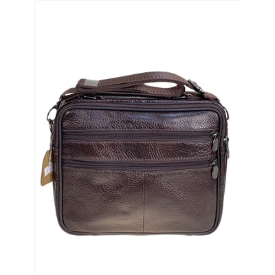 Сумка мужская  из натуральной кожи, цвет коричневый
