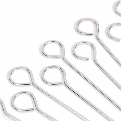 Набор шпажек - шампуров для шашлыка 12 шт., 20 см, рукоять - кольцо, металлические