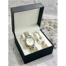 Подарочный набор для женщин часы, 2 браслета + коробка #22863154