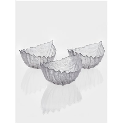 Набор салатников «Лист», 3 шт., размер 1 шт.: 21.5×15.5×11 см, стекло, прозрачный