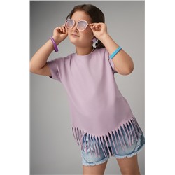 Футболка с бахромой для девочки Happyfox