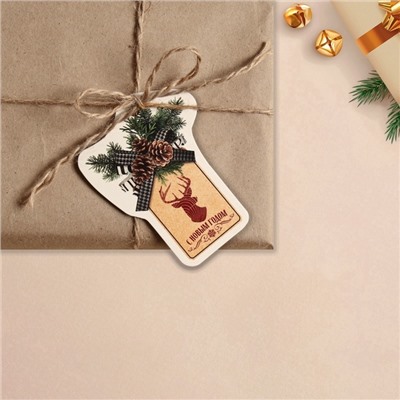 Шильдик на подарок Новый год «Шишка», 6.5×8.5 см