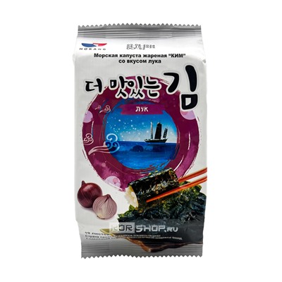 Жареная морская капуста «КИМ» со вкусом лука Hokang, Корея, 5 г Акция