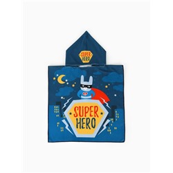 Полотенце - пончо детское махровое LoveLife Super Hero, 60×120 см, 300 г/м, синее