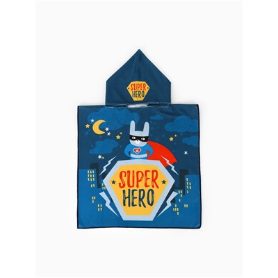 Полотенце - пончо детское махровое LoveLife Super Hero, 60×120 см, 300 г/м, синее