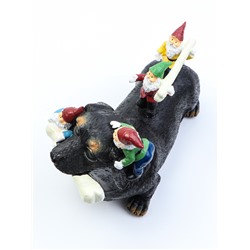 Садовая фигура из полистоуна «Такса с гномами», 20×9×15 см