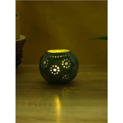 Подсвечник «Шар», 9×9×8 см, керамика, салатовый