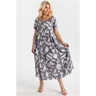 Платье женское  6076/08/Серый, белый