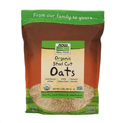 Now Foods, Real Food, органический резаный овес, 907 г (2 фунта)