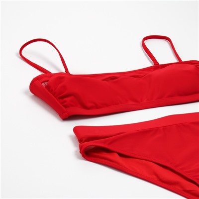 Купальник раздельный с лифом бандо женский MINAKU, цвет вишни, размер 42