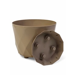 Горшок для цветов с поддоном Laurel, 4.5 л, d=22 см, h=19 см, пластиковый, бежевый