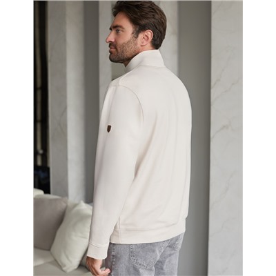 Свитшот с воротом стойкой на молнии из эластичного футера двухнитки