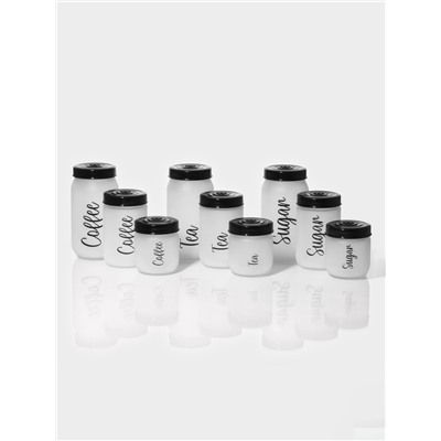 Банка для сыпучих продуктов Herevin Sugar, 1 л, стекло, белая