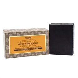520818 Aasha Herbals Мыло африканское черное с маслом Ши ручной работы, 100 г