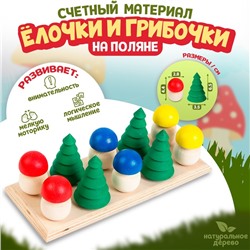 Счётный материал «Ёлочки и грибочки на полянке»