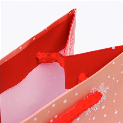 Пакет подарочный новогодний под бутылку, упаковка «Красивая Ёлка», 12×36×8.5 см