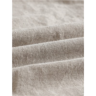 Простыня на резинке евро SL Home Linen collection, 200×200+30 см, серая, полулён