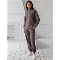 Джемпер с воротом на молнии из петельчатого футера двухнитки с эластаном