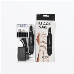 Аппарат для маникюра GESS-645 Black Nail, 18 Вт, 6 насадок, 15000 об/мин, 220 В, чёрный