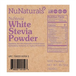 NuNaturals, NuStevia, порошок белой стевии, 1000 пакетиков, 1000 г (2,23 фунта)