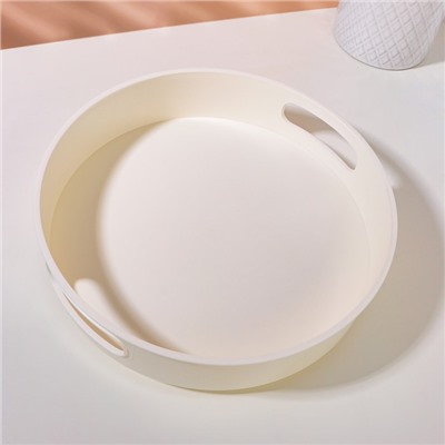 Органайзер для хранения, вращающийся, с ручками, 25,5 × 6,5 см, цвет белый