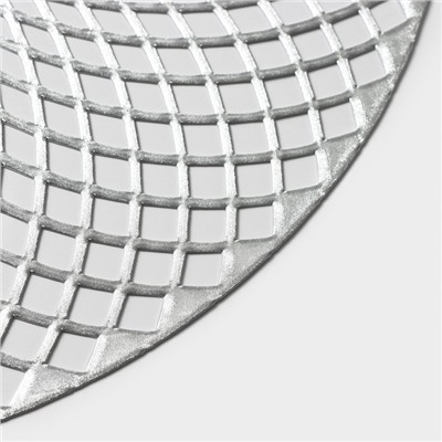 Салфетки сервировочные на стол Доляна «Вира», 4 шт., d=38 см, серебряные