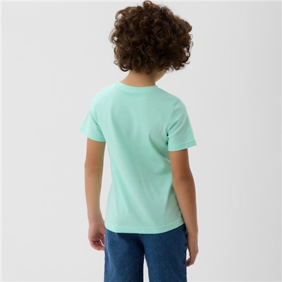 Футболка детская MINAKU: Basic Line, рост 128 см, бирюзовая