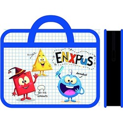 Папка пластиковая А4 на молнии с ручками 33х26х10 см ПМ-А4-251 "ВЕСЁЛЫЕ ФИГУРЫ 2026" с расширением Пчелка