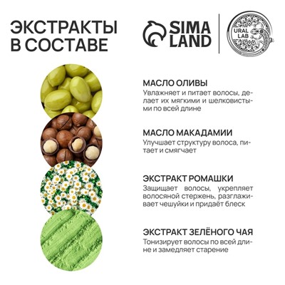 Бальзам для волос, комплекс масел и экстрактов, питание и сияние, 470 мл, URAL LAB
